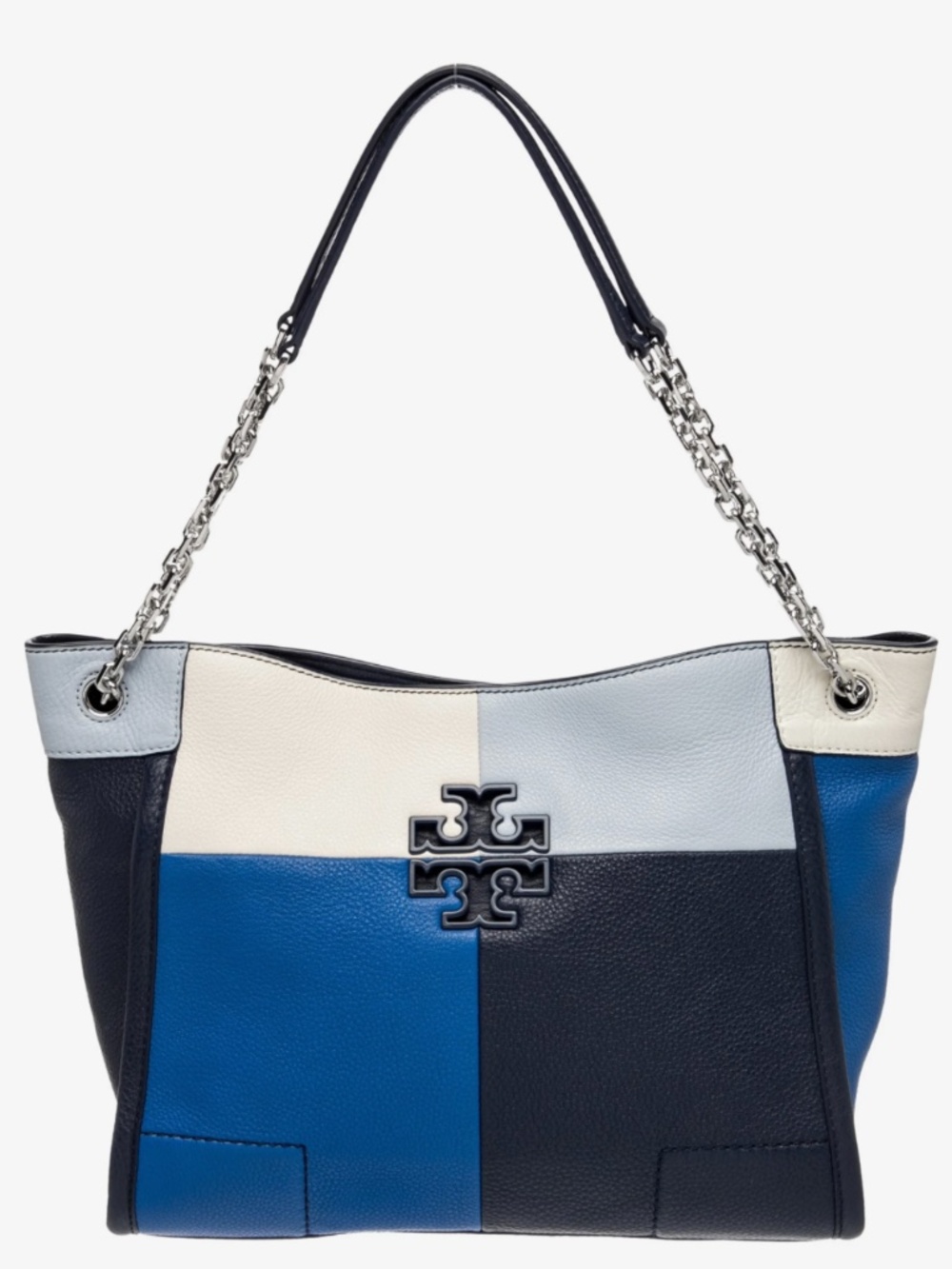 Tory Burch Blue Patchwork Tote Bag Purse